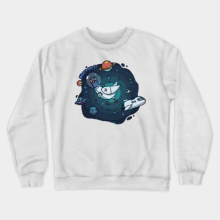 dumb pigeon in the space design Crewneck Sweatshirt